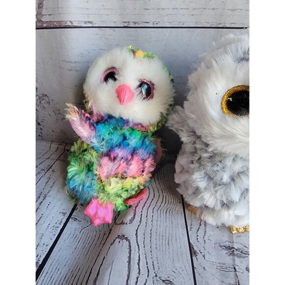 ty beanie boos lot 4 Owls enchanted Owlett Owen Pinky Stuffed Animals - Picture 5 of 12